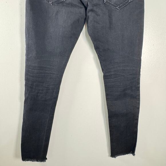 YSL Saint Laurent D10 Men's Black Raw Hem Mid Rise Relaxed Slim Jeans Size 34 - Picture 8 of 16